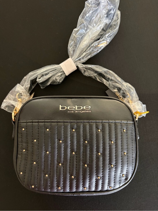 bebe Handbags - bebe Black Quilted Studded Crossbody NWT